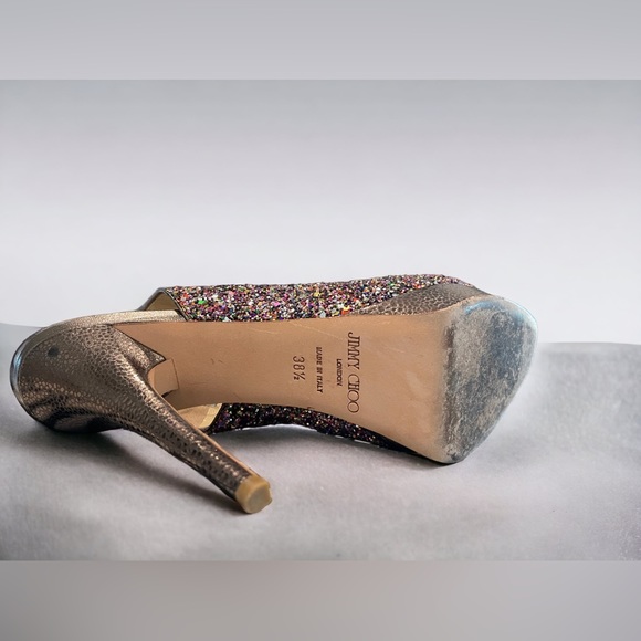Jimmy Choo Peep Toe, Strap Heel Sz. 38.5, Runs Small - Picture 5 of 6